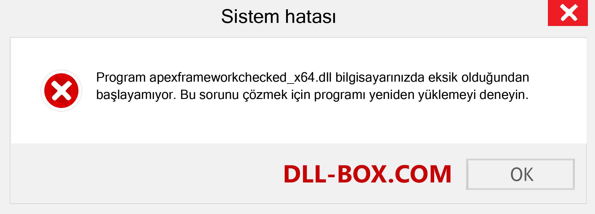 apexframeworkchecked_x64.dll dosyası eksik mi? Windows 7, 8, 10 için İndirin - Windows'ta apexframeworkchecked_x64 dll Eksik Hatasını Düzeltin, fotoğraflar, resimler